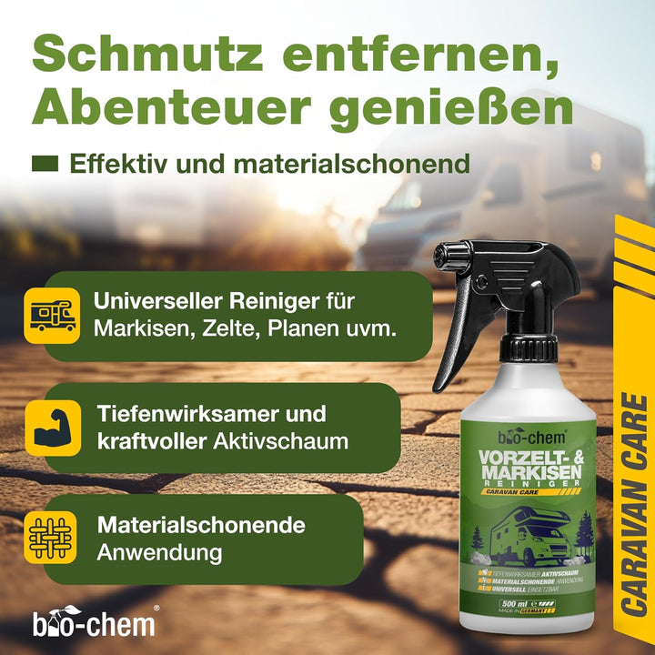 bio-chem Vorzelt- und Markisenreiniger - Ergiebiger Spezialreiniger mit Tiefenwirkung - Ideal für Ma