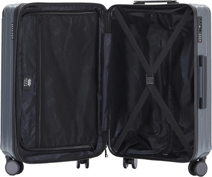 Münicase M816 TSA-Schloss, Dehnungsfuge, Teleskopgriff, Reisekoffer mit 4 Rollen, Hartschale, Mittle