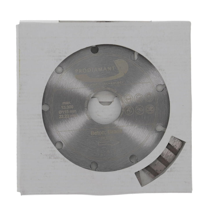 PRODIAMANT Laser Diamanttrennscheibe 115mm Beton Stahlbeton Stein und Ziegel Diamant Turbo-Segmente
