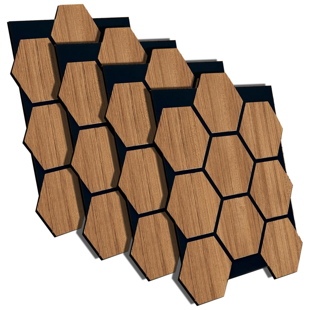Akustikpaneele Holz | 80cm x 65cm | echtes Holz | Effektive Schalldämmung für Büro | Wandpaneele für