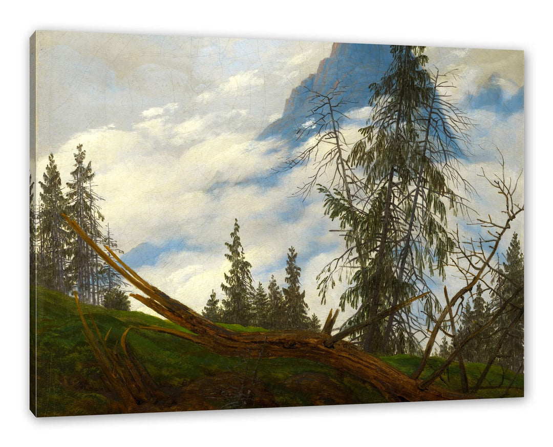 Generisch Caspar David Friedrich - Berggipfel mit ziehenden Wolke als Leinwandbild / Grösse: 100x70