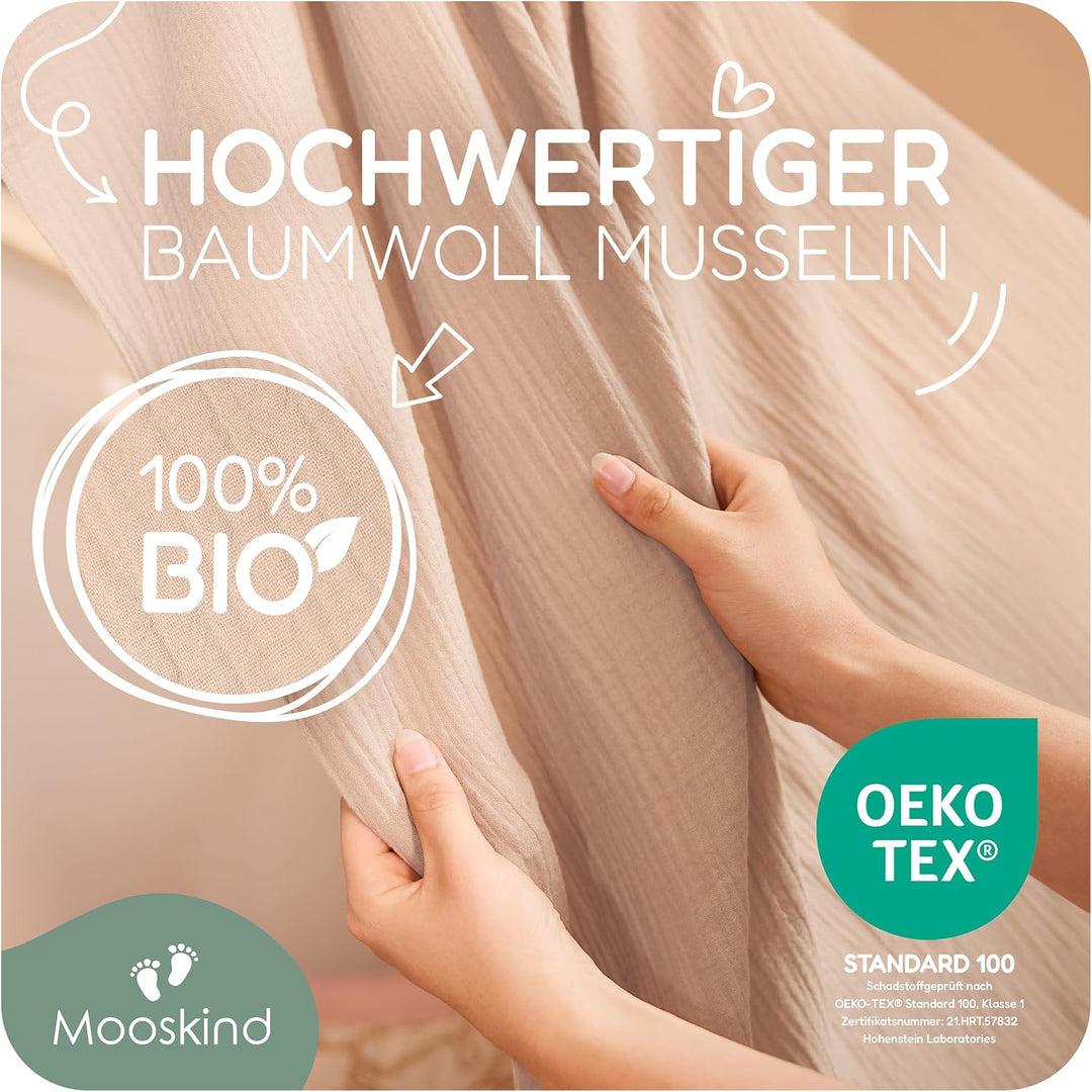 Hausbett Himmel – Aus weichem Musselin in 9 Farben – 100% Bio-Baumwolle – Traumhafte Hausbett Deko &amp;