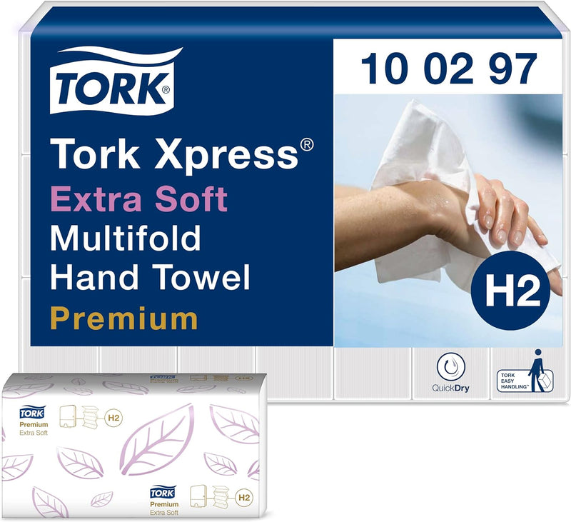 Tork Xpress extra weiche Multifold Papierhandtücher 100297 - H2 Premium umweltschonende Falthandtüch