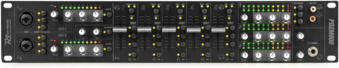 Power Dynamics PDZM800 Audio Mischpult 3-Zonen Mixer für Lautsprecher Installationen - DSP, 5 Input