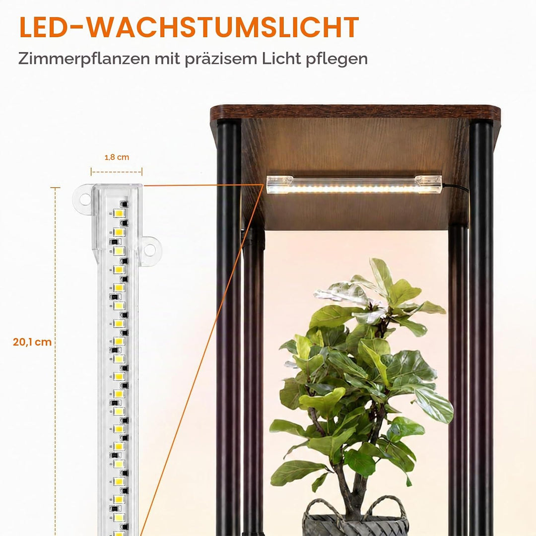 Bstrip Pflanzenregal mit Wachstumslicht, 135cm Blumenregal Indoor