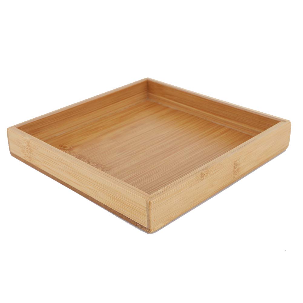 Serviertablett Tablett Holztablett 20cm WEIKEYA Bambus Tablett japanisch Stil Rechteckig Tablett ein