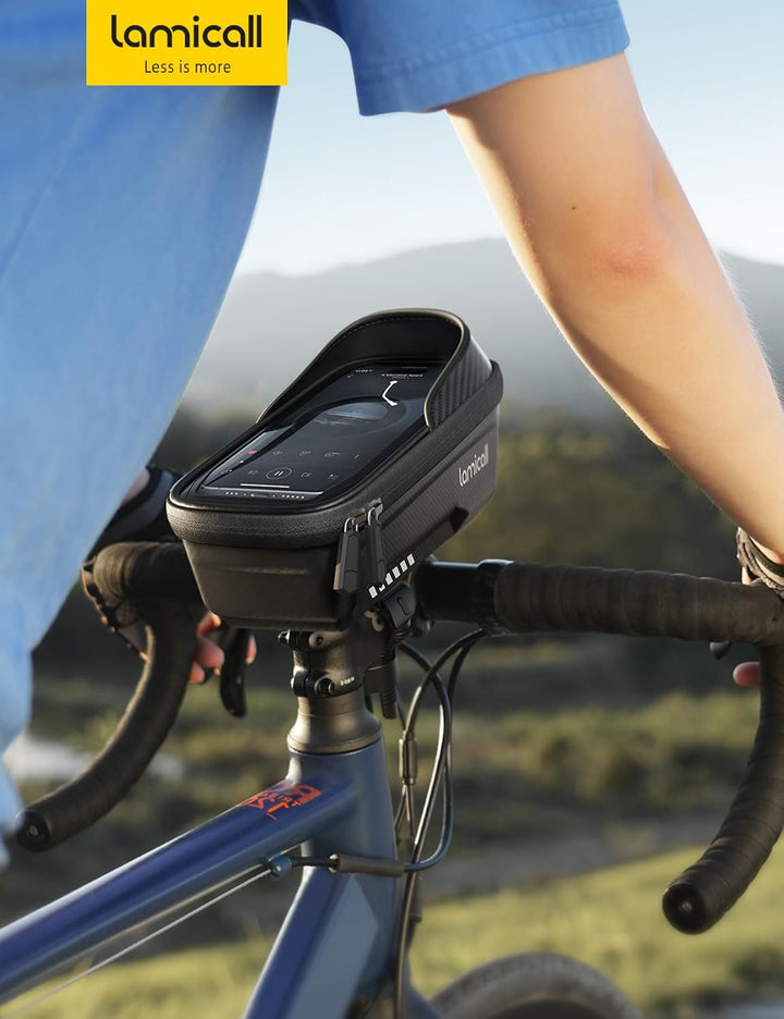 Lamicall 2-IN-1 Fahrradtasche Rahmen, Rahmentasche Fahrrad - [1S Schnellspanner] wasserdichte Lenker