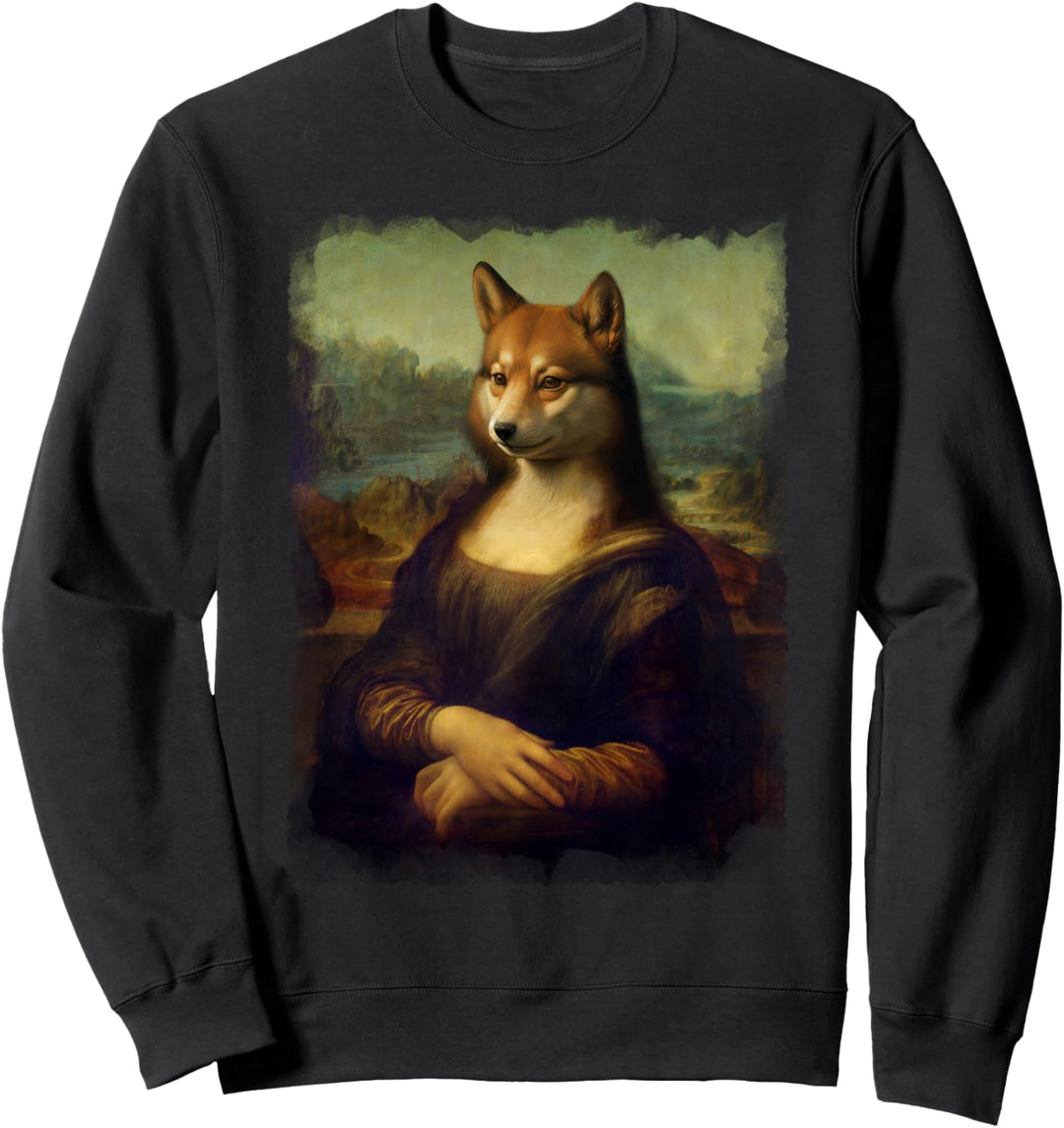 Shiba Inu Mona Lisa Parodie- La Gioconda - berühmtes Gemälde Sweatshirt