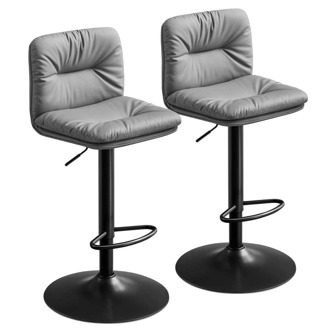 VASAGLE Barhocker 2er Set, Tresenhocker, höhenverstellbare Barstühle mit PU-Bezug, 360°drehbar, Küch