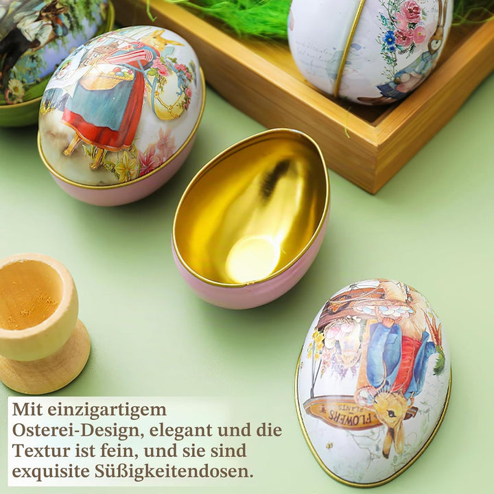 Ostereier Keksdose Metall, XiXiRan Ostereier Süssigkeiten Kasten, Ostereier Metalldosen Keksdose, Os