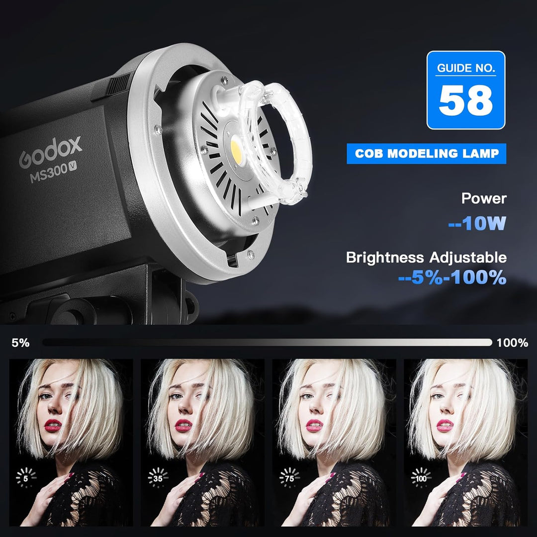 Godox MS300V 300W Strobe Light Professional Studio Flash Strobe kit 2,4 G X-System mit LCD-Panel 0,1