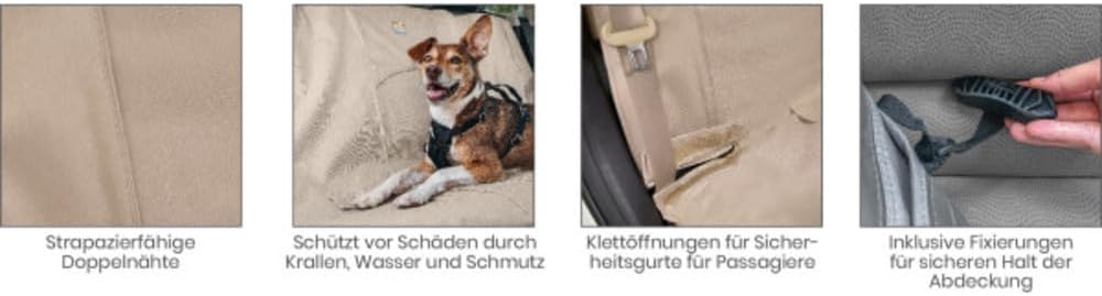Kurgo Wander Rücksitz-Autoschondecke Hunde, Wasser- und schmutzabweisend, Universelle Passform, 140