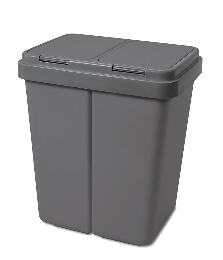Alpfa Müllbehälter 2 x 25 L Duo Bin Mülleimer GRAU