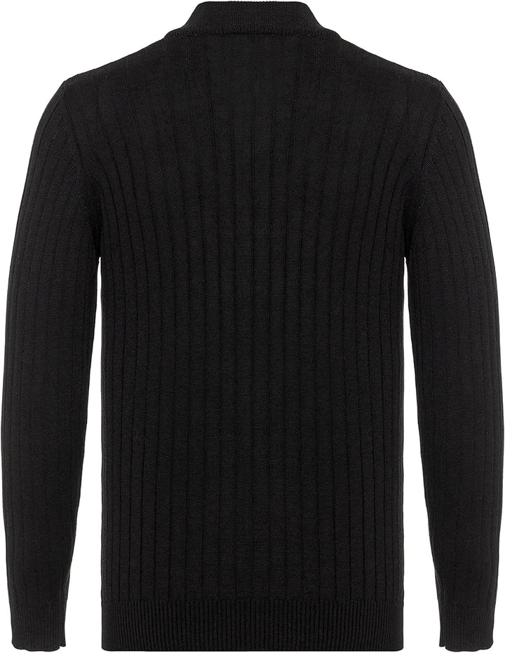 Redbridge Herren Strickpullover Stehkragen Pullover M Schwarz, M Schwarz