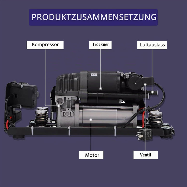 Luftfederungs Kompressorpumpe mit Halterung Ventilblock &amp; Relais, kompatibel mit 5er Gran Turismo F0