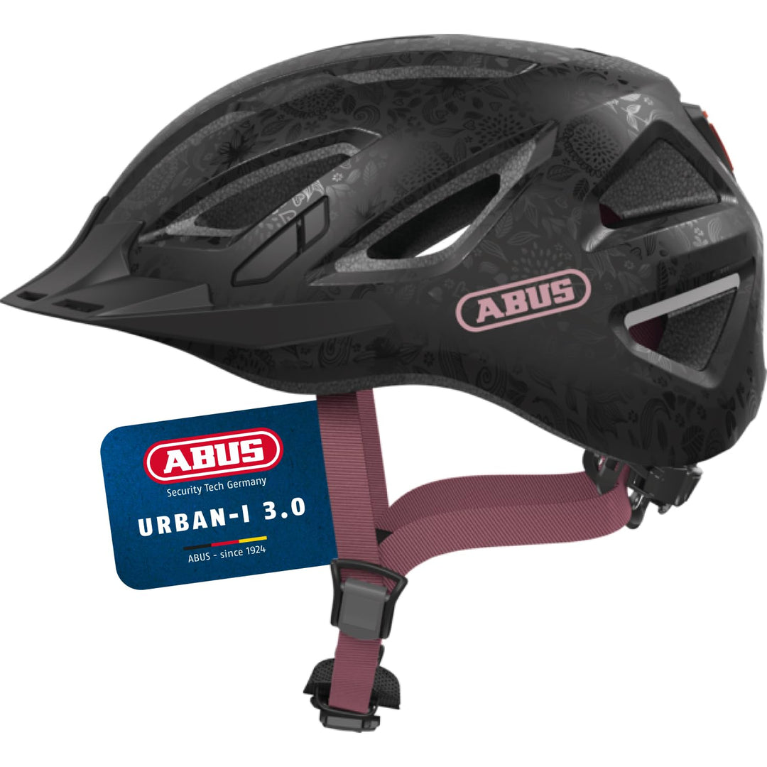 ABUS Stadthelm Urban-I 3.0 - Fahrradhelm mit Rücklicht, Schirm und Magnetverschluss - für Damen und