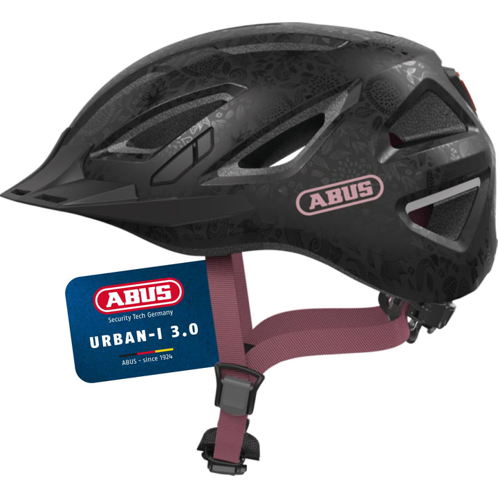 ABUS Stadthelm Urban-I 3.0 - Fahrradhelm mit Rücklicht, Schirm und Magnetverschluss - für Damen und