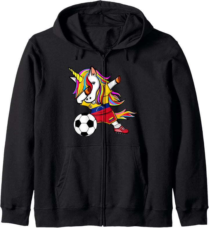 Dabbing Einhorn Venezuela Fussball - Venezuelanische Flagge Kapuzenjacke