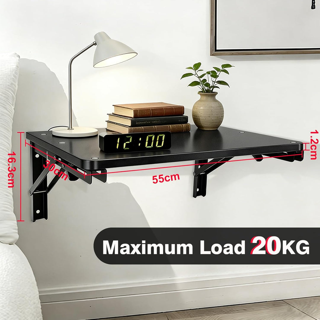 Wandklapptisch Klapptisch Wandmontage,55 * 30cm Holz Wandtisch Klappbar,Geeignet für Wohnzimmer, Sch