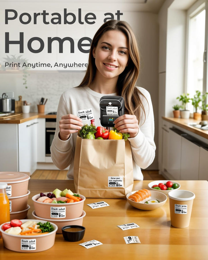 Phomemo M110 Etikettendrucker Selbstklebend mit 3 Etikettenrollen - Thermo Etikettiergerät Bluetooth
