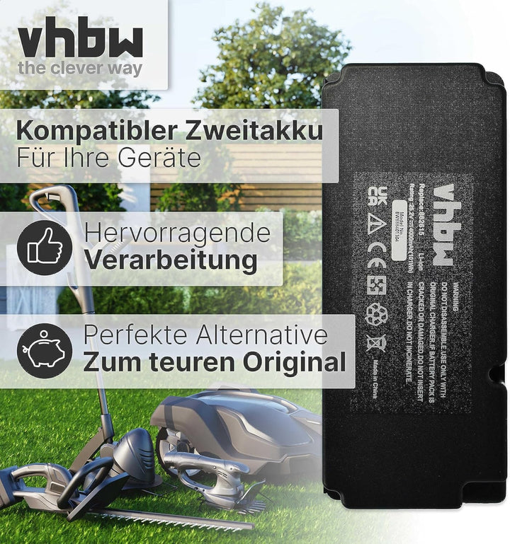 vhbw Akku kompatibel mit Ferrex R800 Easy+ Rasenroboter Rasenmäher (4000mAh, 25,2V, Li-Ion)