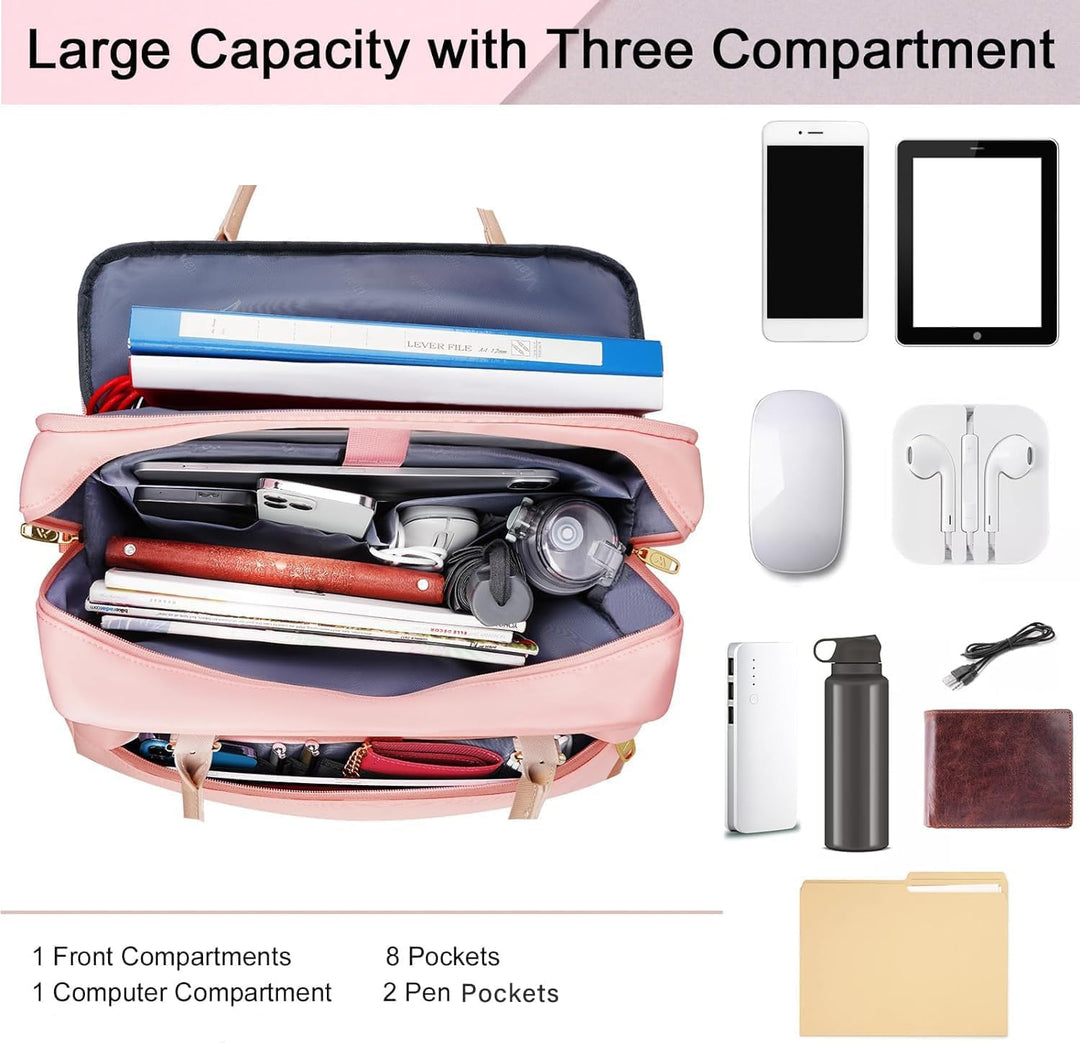 MATEIN Handtasche Damen Gross, Laptoptasche 17.3 Zoll Arbeitstasche mit Vielen Fächern Messenger Bag