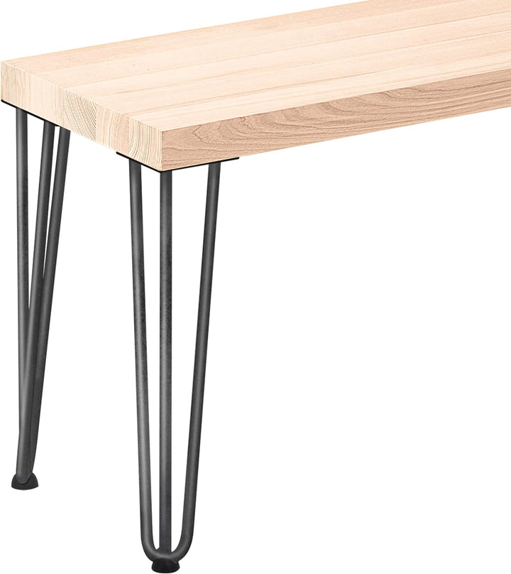 LAMO Manufaktur Sitzbank Esszimmer Holzbank 30x80x47 cm, Möbelfüsse Creative Rohstahl mit Klarlack/R