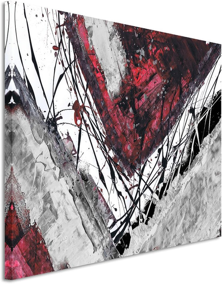 Paul Sinus Art 80x60cm Fotoleinwand Leinwanddruck Kunstdruck Wandbild rot schwarz grau weiss Ecken