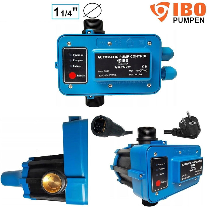 PAG Turbo GmbH 3" Tiefbrunnenpumpe sandverträglich 6000L/h - 750W - 6,2bar + Steuerung PC20P