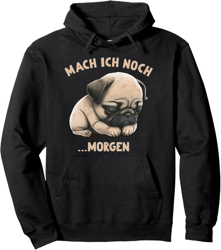 Schlafender Mops Hunde Pullover Hoodie