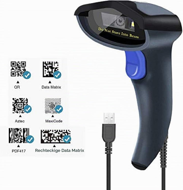 NETUM Kabelgebundener 2D QR Barcode-Scanner - Handheld Automatischer Omnidirektionaler Barcode-Leser