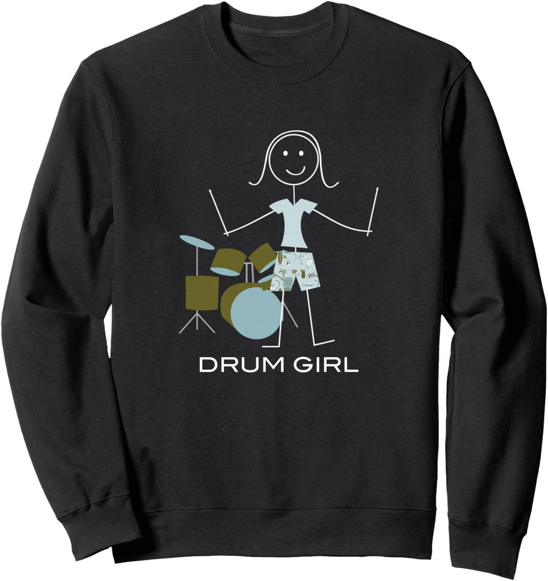 Lustige Frauen Schlagzeuger, Mädchen Trommel Musiker Sweatshirt