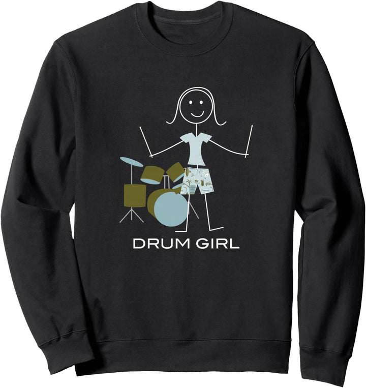 Lustige Frauen Schlagzeuger, Mädchen Trommel Musiker Sweatshirt
