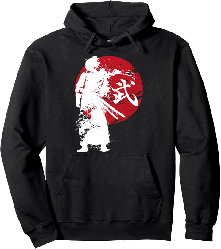 Japanischer Samurai Krieger Retro Japan Aufgehende Sonne Pullover Hoodie