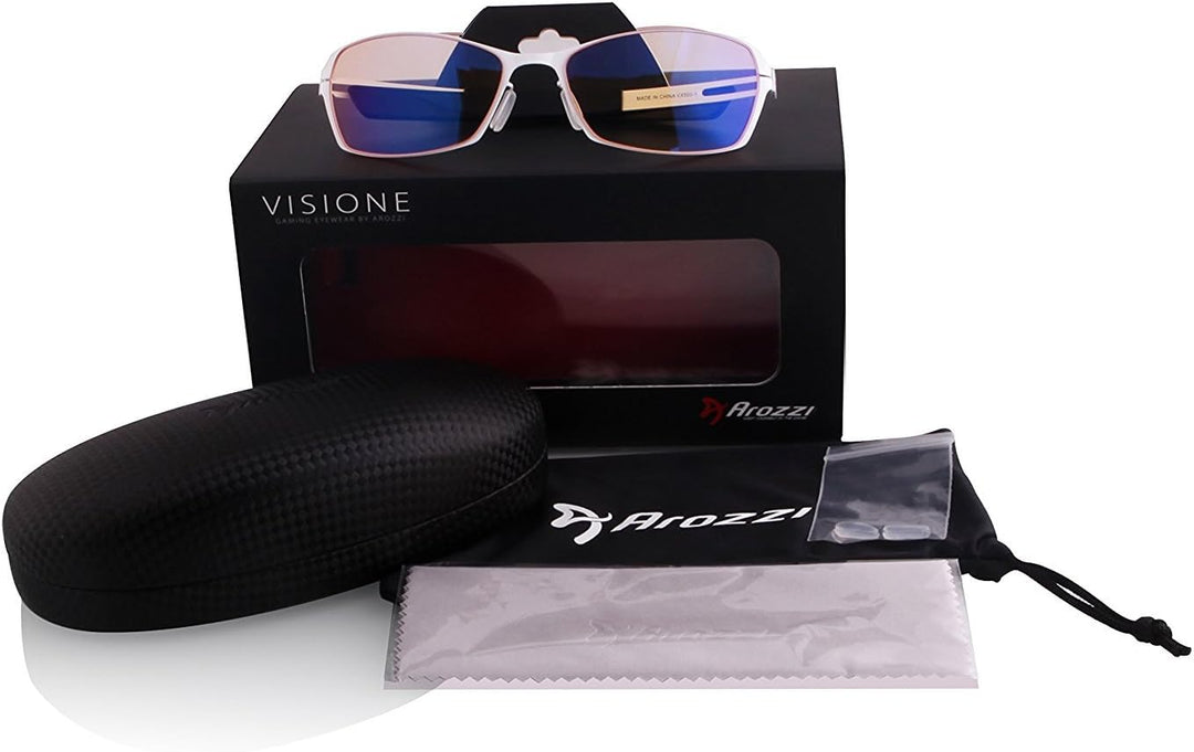 Arozzi Visione Blue Light Blocking Gaming/Office Glasses, Reduce Eye Soreness, Filters 99% of UV, He