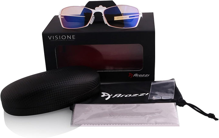 Arozzi Visione Blue Light Blocking Gaming/Office Glasses, Reduce Eye Soreness, Filters 99% of UV, He