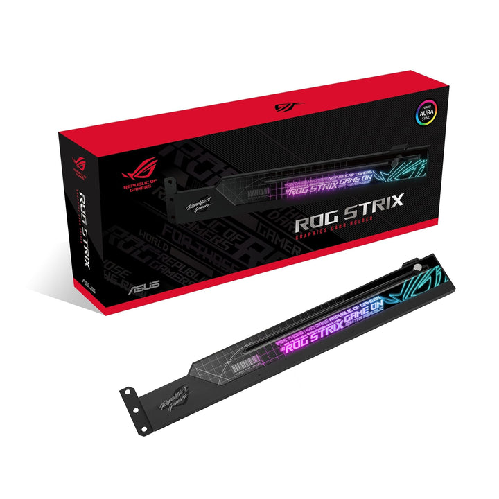 ASUS ROG Strix ARGB Grafikkarten Halterung (GPU Halter, AURA Sync ARGB Beleuchtung, anpassbare Gröss