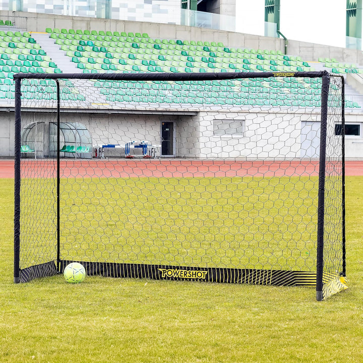 Fussballtor aus Stahl - Verschiedene Grösse - Schwarz - Bodenverankerung und Transporttasche inkl. 5
