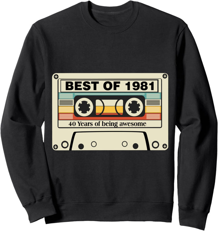 Best Of 1981 Kassette zum 40. Geburtstag Retro Vintage Sweatshirt