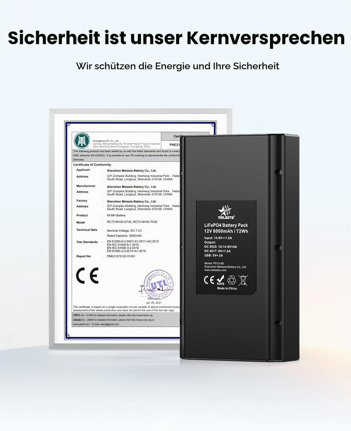 12V Powerbank 6000mAh Tragbar LiFePO4 Powerbank mit Ladegerät, DC Ausgang mit USB-A, DC 12V Und 9V H