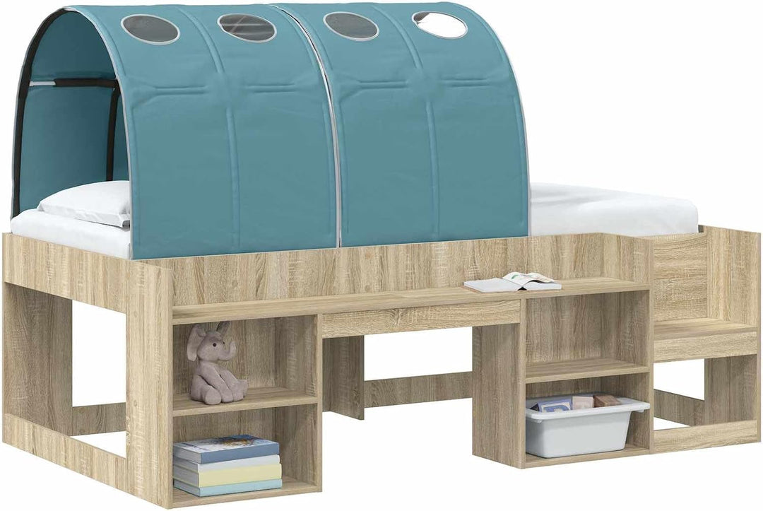 Bettunnel 2er Set Himmelblau Polyester 211 x 67,5 x 2 cm Bettzubehör für Schlafzimmer, atmungsaktive