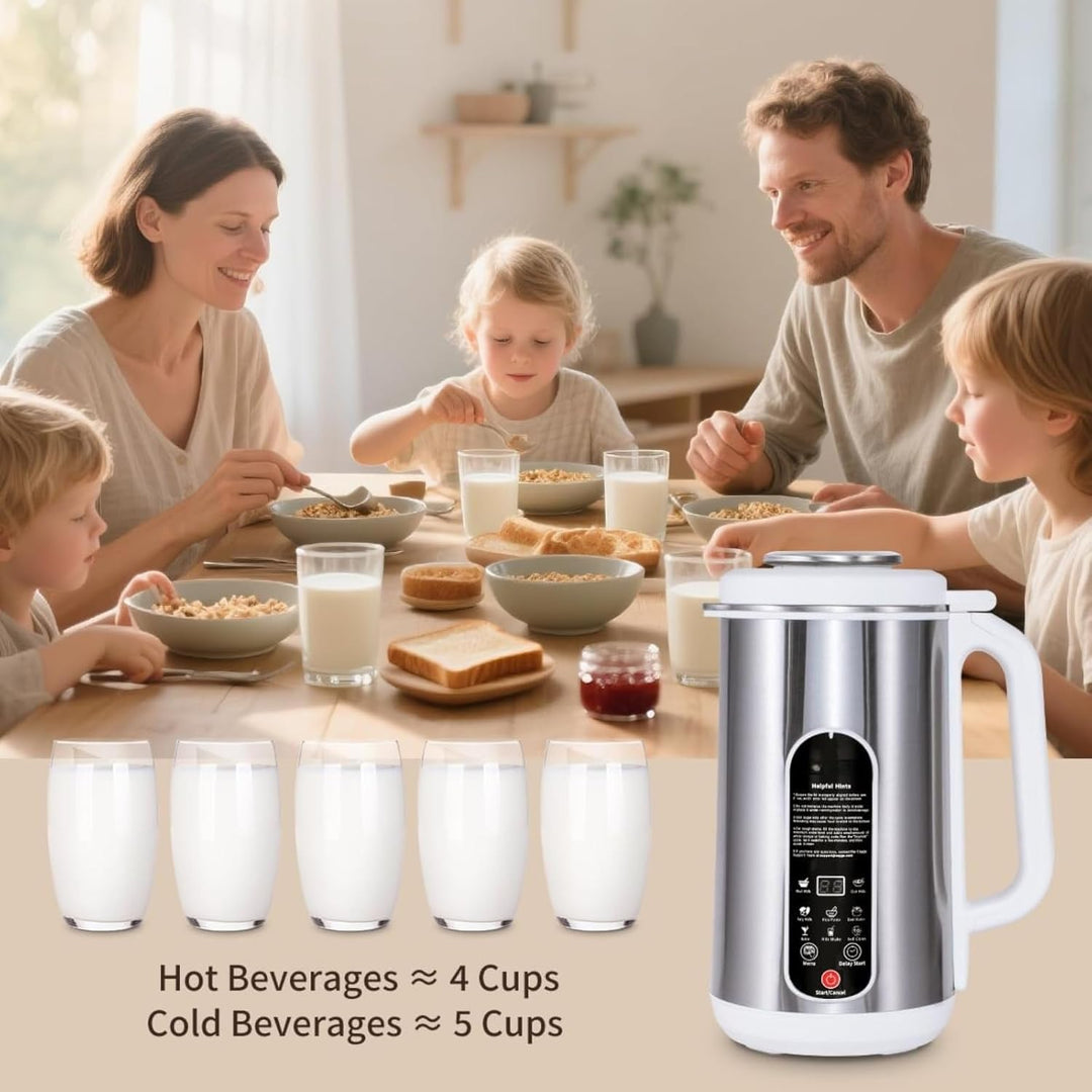 Sojamilch Maschine, Pflanzenmilchbereiter 1200ml - 7-in-1 für Mandel-, Hafer-, Nussmilch mit Selbstr