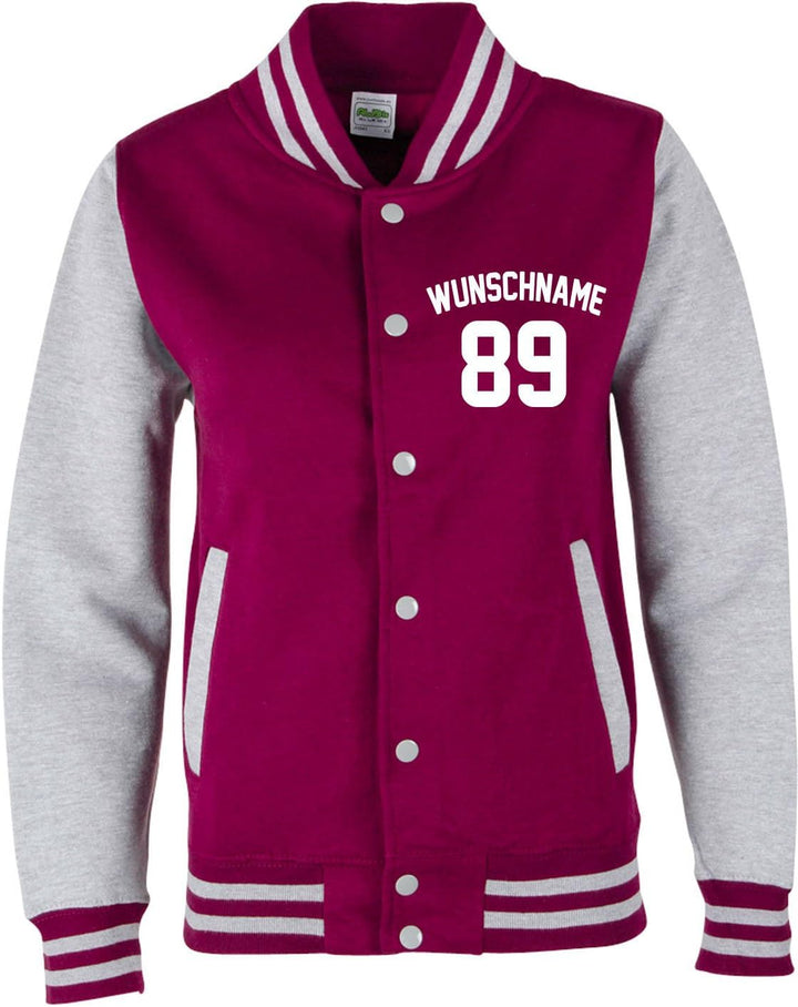 EZYshirt® Damen Herren Kinder College Jacke Athletic mit Wunschnamen und Wunschnummer | Baseball Jac