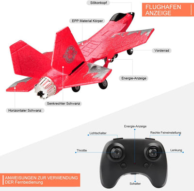 RC Flugzeug,2.4Ghz 2 Kanal F-35 Ferngesteuertes Flugzeug Kämpfer Flugzeug Spielzeug Modell mit Xpilo