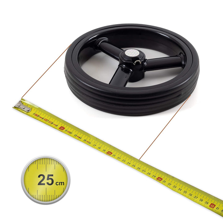 Andersen Ersatzrad für Royal Einkaufstrolley, Ø 250 mm, 3 Speichen, schwarz 1 Rad f. Royal: Ø 25cm,