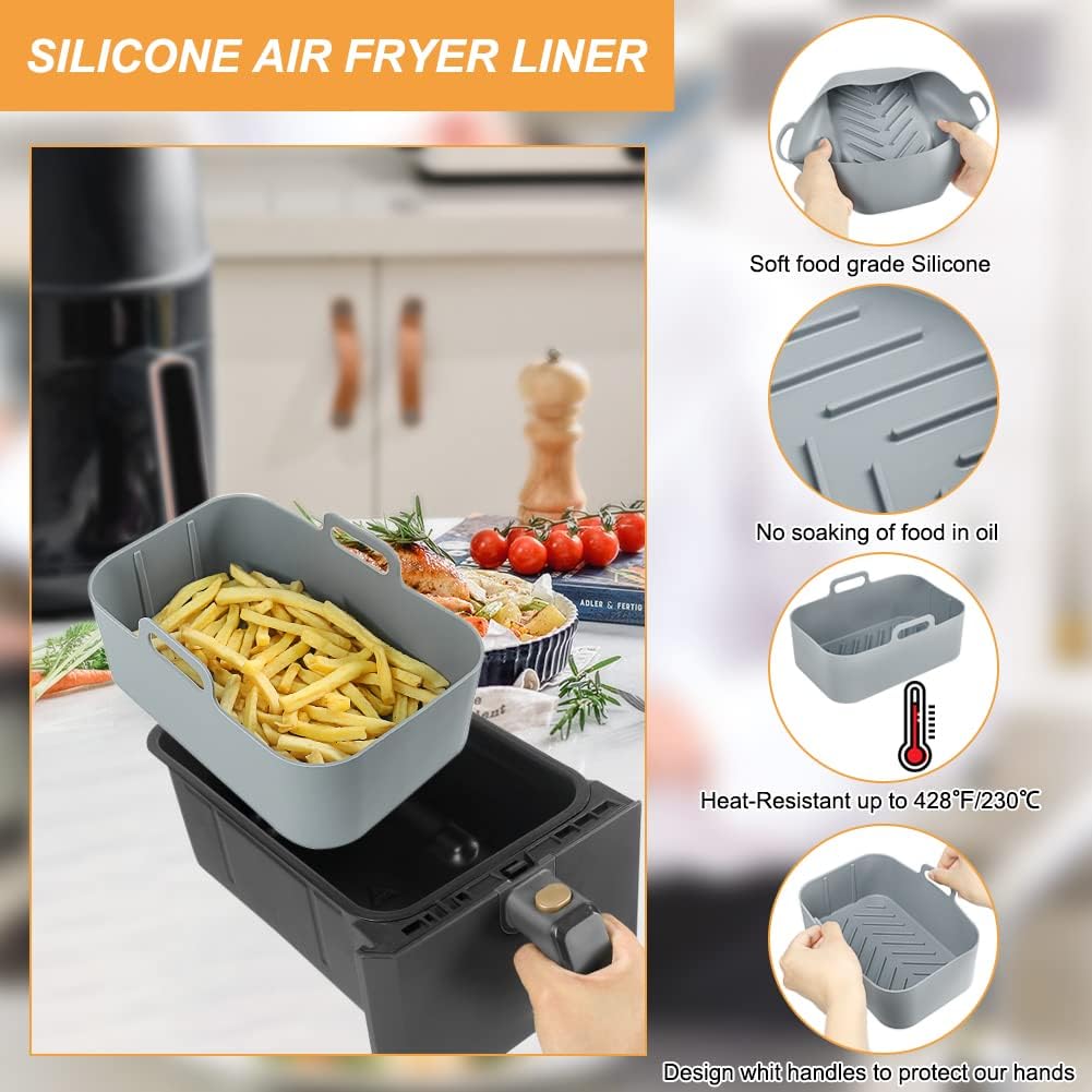 YQL Heissluftfritteuse Zubehör für Ninja AF300EU, 2PCS Airfryer Silikonform Wiederverwendbare, Air F