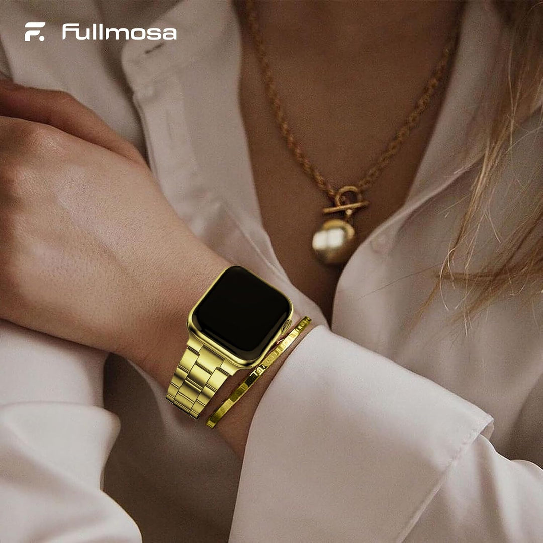 Fullmosa Kompatibel mit Apple Watch Armband 40mm 41mm 38mm Damen Herren, Neues Metall Schlanks Ersat