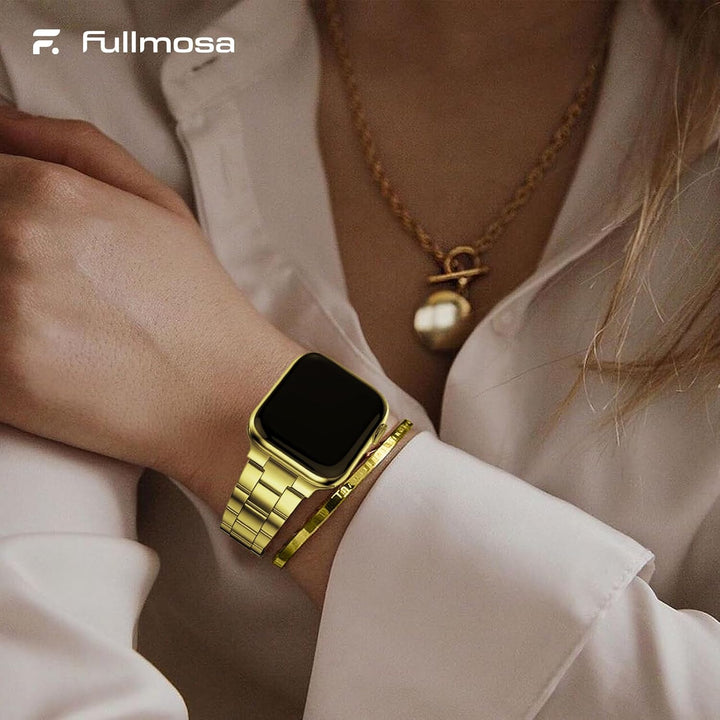 Fullmosa Kompatibel mit Apple Watch Armband 40mm 41mm 38mm Damen Herren, Neues Metall Schlanks Ersat