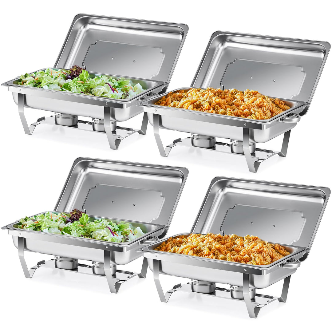 Wilprep Chafing Dish Speisewärmer 9L 4pcs Edelstahl Warmhaltebehälter Wärmebehälter Edelstahl Buffet