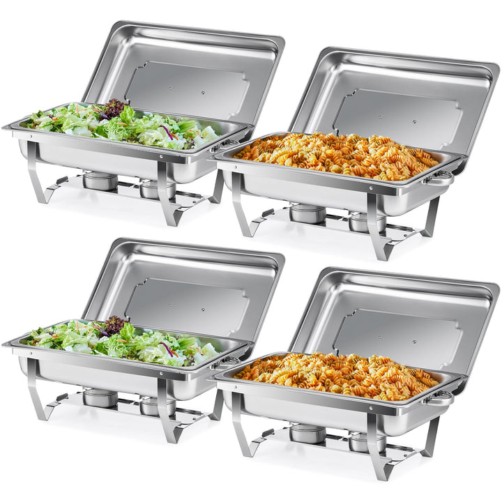Wilprep Chafing Dish Speisewärmer 9L 4pcs Edelstahl Warmhaltebehälter Wärmebehälter Edelstahl Buffet